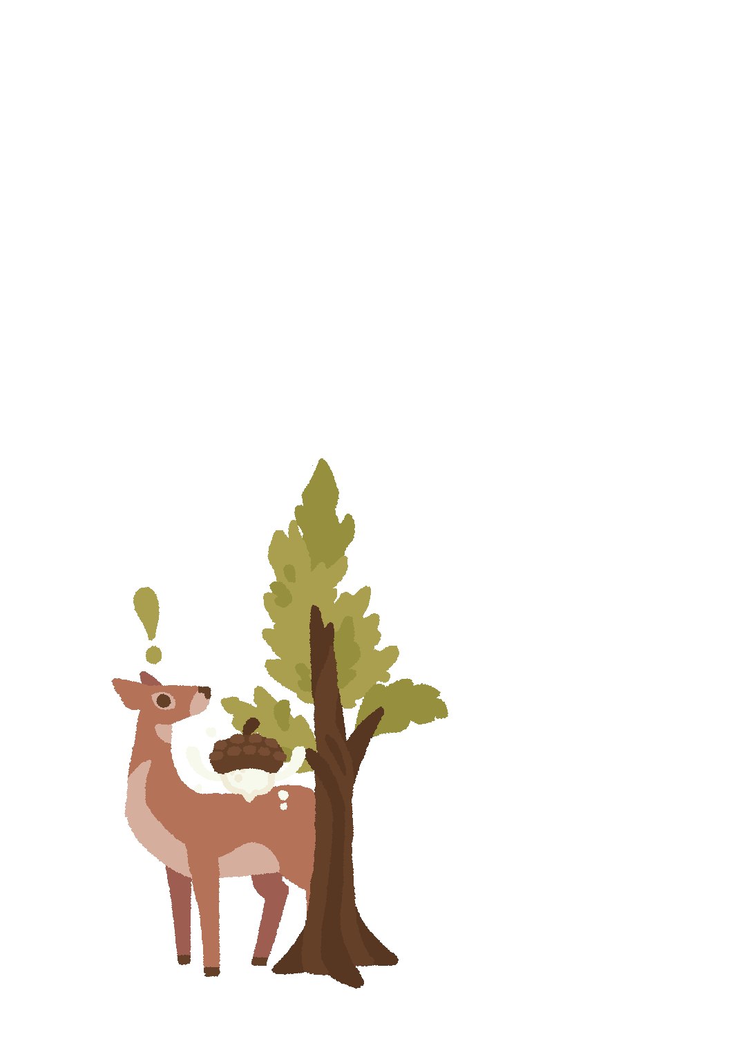 The Kurka tries to scare away a deer